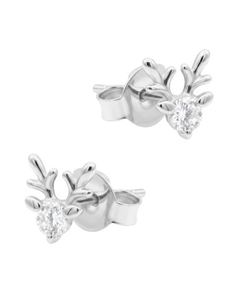Crystal Reindeer Silver Stud Earring STS-6938
